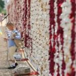 A powerful display of teddy bears representing missing children from Ukraine.