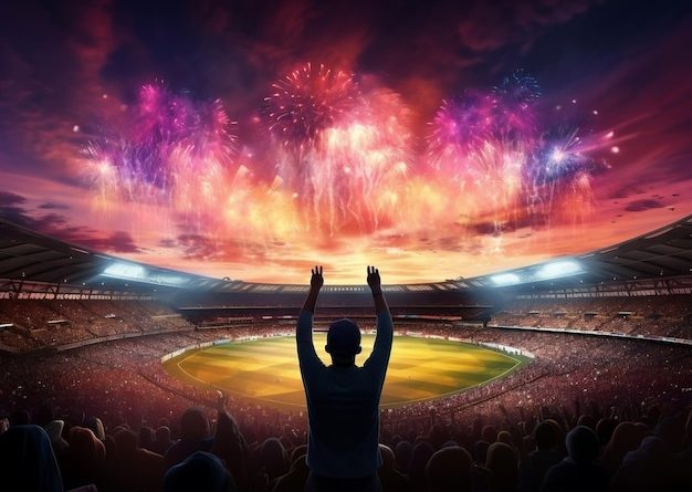 Exciting scene of IPL 2026 schedule match with fans cheering.