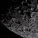 Artemis II astronauts observe the Moon during their fly-by mission.