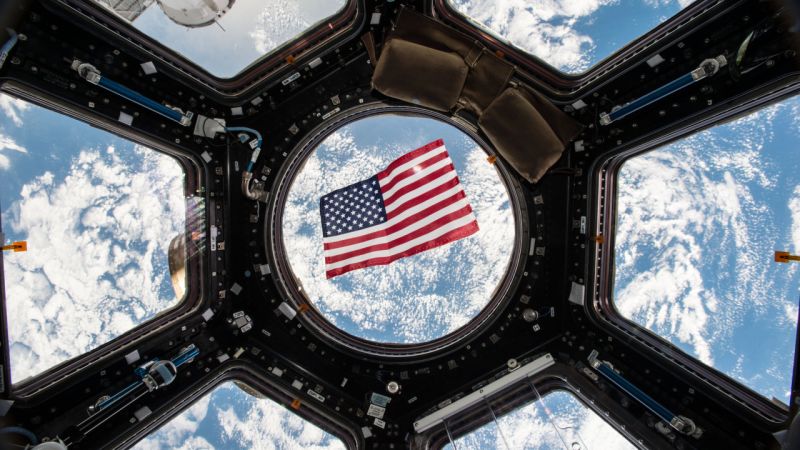Astronaut votes from space using technology in the International Space Station.