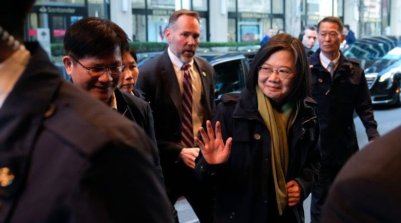 Taiwan leader US meeting with officials discussing tensions.