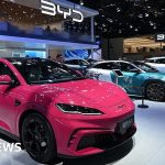 Professionals discussing BYD's future without the US market in a modern office