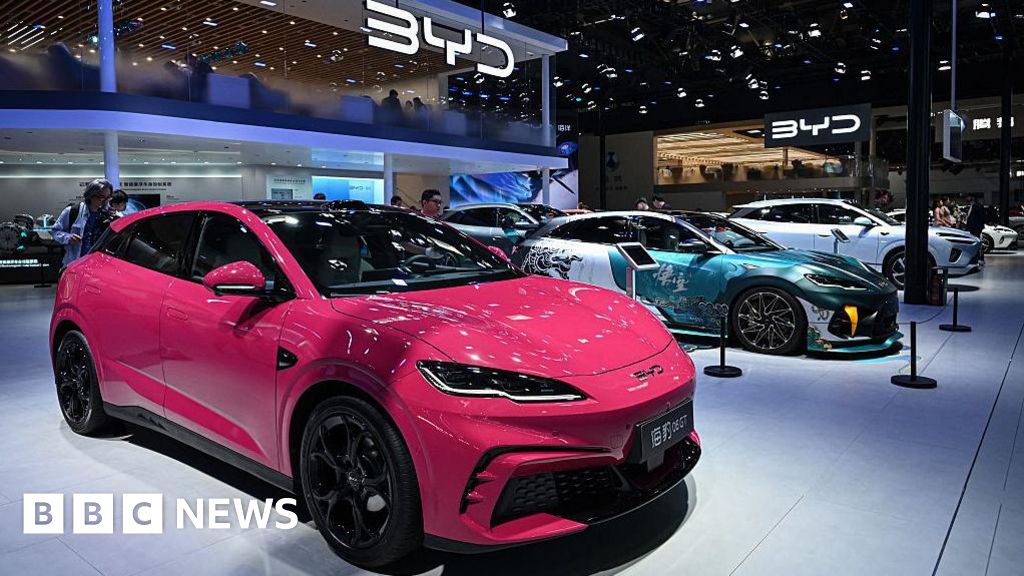 Professionals discussing BYD's future without the US market in a modern office