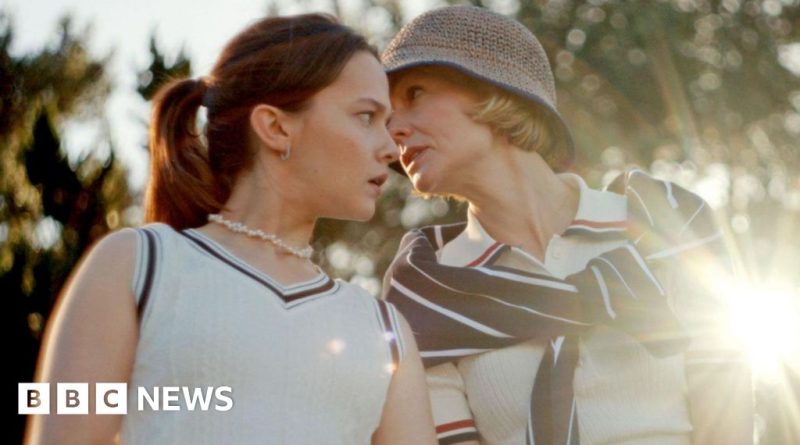 A couple in professional attire discussing generational conflicts with younger employees in an office setting.