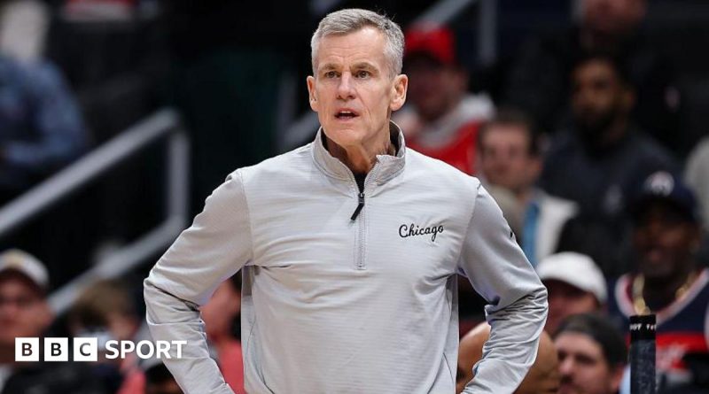 Billy Donovan resigns; basketball coaching staff discussing strategies in a meeting.