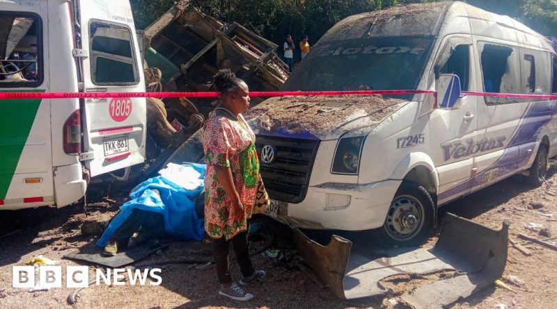 Emergency responders at the site of the Colombia bus bombing incident.