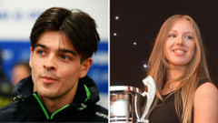 Two race car drivers discussing financial challenges in Formula 1.