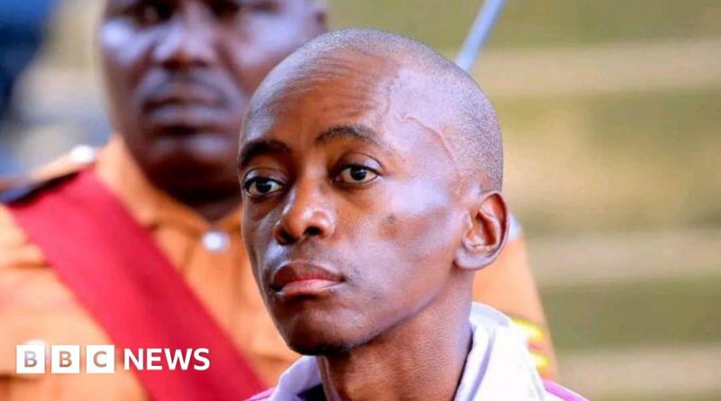 Courtroom scene reflecting on the Uganda toddler murder case.