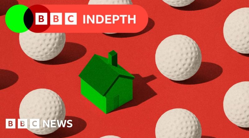 Community members discussing housing development on golf courses.