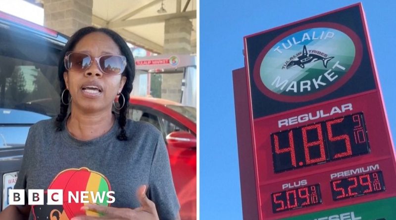 Drivers at a tribal land gas station enjoying affordable fuel prices.