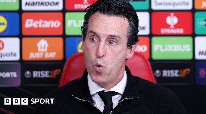 Emery VAR criticism during a football match, showing intense coaching reactions.