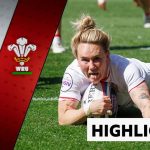 Women's Six Nations victory with players in action during a rugby match.