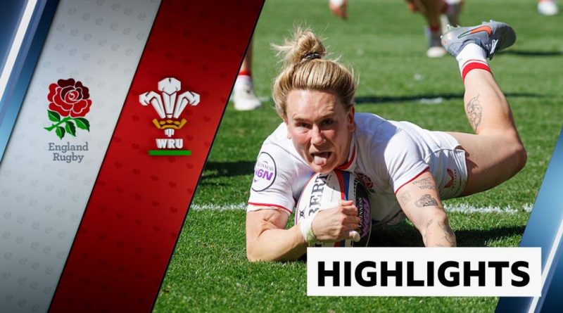 Women's Six Nations victory with players in action during a rugby match.