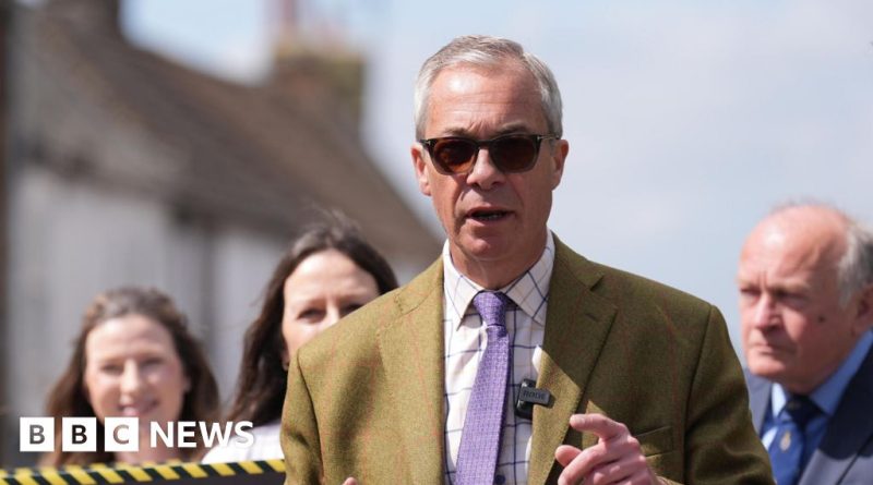 A group of professionals discussing the Farage donation controversy in a formal setting.