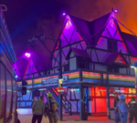 LGBT+ club fire evacuation scene with emergency responders present.