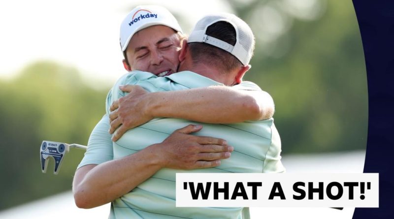 Fitzpatrick brothers celebrating their victory, showcasing teamwork in golf.