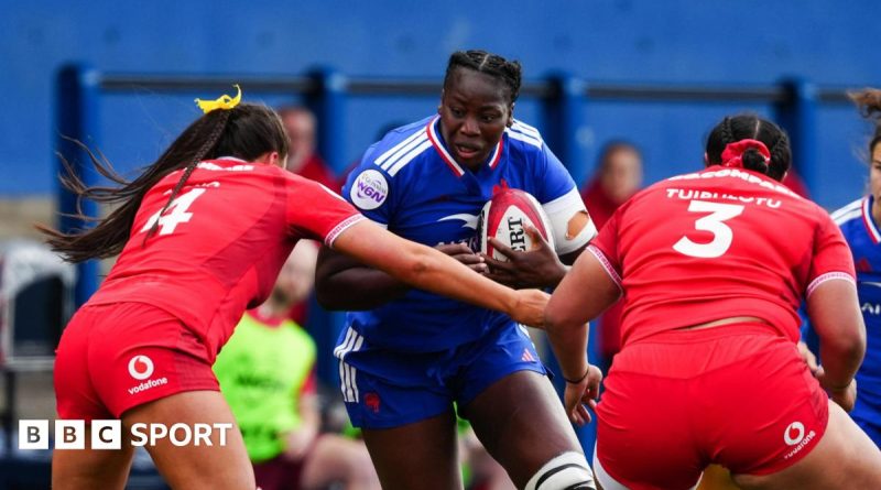 France rugby victory against Wales in a Six Nations match.