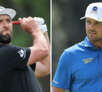 Professional golfers discussing their uncertain future in the LIV Tour.