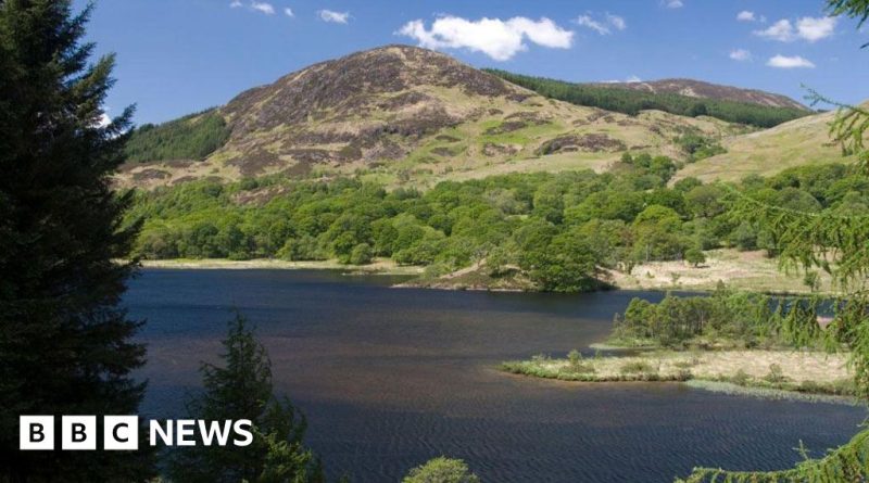 A professional group discussing the Galloway National Park project in a scenic outdoor setting.