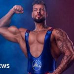 Giant exits Gladiators, athletes showcasing strength and teamwork in competition.