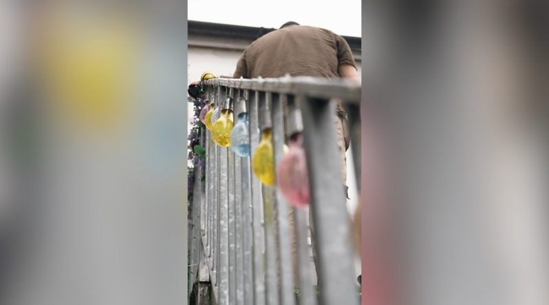 A UK high street scene depicting concerns about UK illegal drug sales.