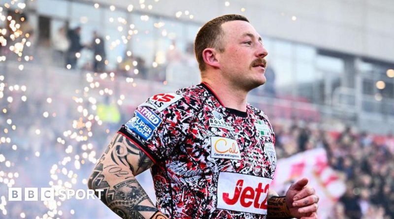 Leigh Leopards victory celebration with Josh Charnley scoring a try.
