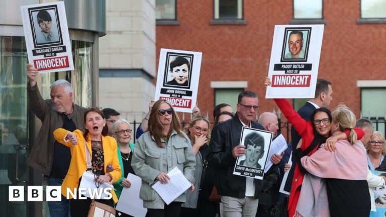 Courtroom scene discussing the 1972 Belfast shooting incident.