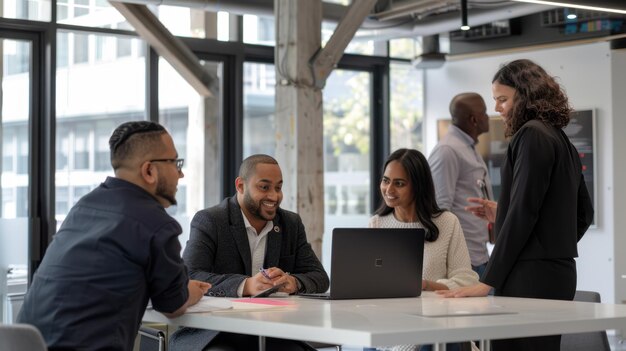 A professional meeting about Kanye West controversies with diverse attendees.