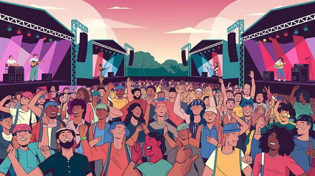 A diverse crowd enjoying a concert, related to Kanye West UK travel ban.