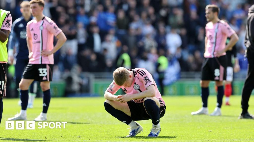 Leicester City relegation fight with soccer players focused on the game