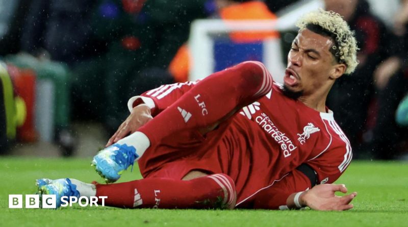 Coaches and medical staff discussing Ekitike injury news in a meeting.