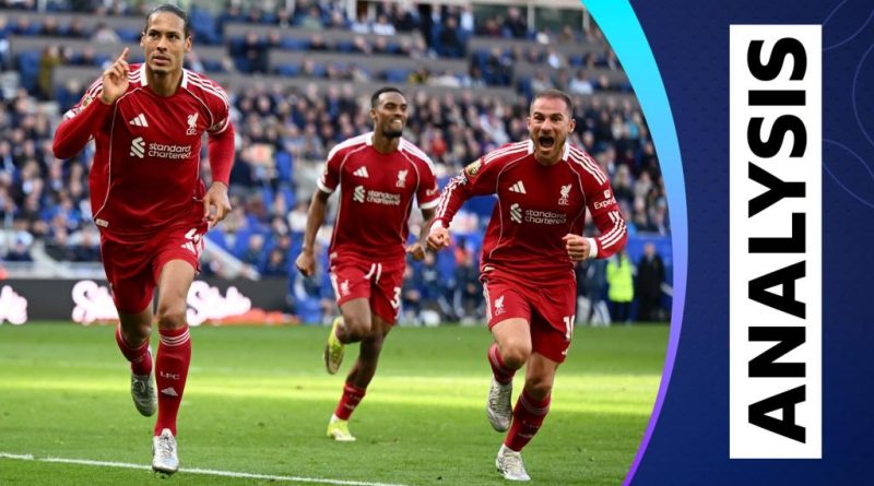 Liverpool players celebrating a goal during their derby victory against Everton.