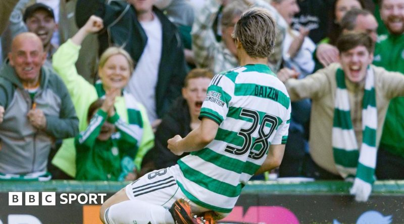 Celtic title hopes with players showing teamwork on the field.