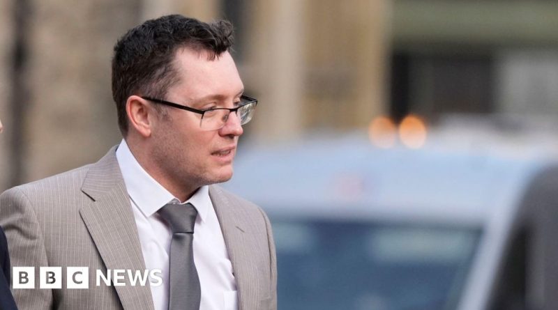 Courtroom scene depicting the manslaughter case acquittal with serious attendees.