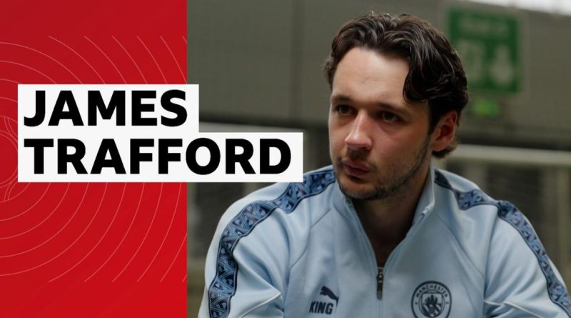 James Trafford training as a goalkeeper for Manchester City, showcasing determination and teamwork.
