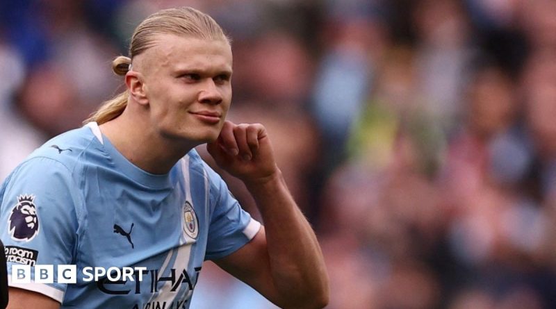 Exciting soccer match depicting Manchester City in title race.