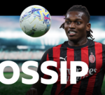 A soccer team meeting discussing the Rafael Leao transfer strategy.