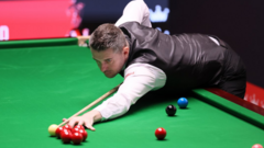 Mark Selby leads in a snooker match during the World Championship.