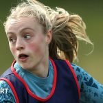 Millie David England debut with women rugby athletes training together.