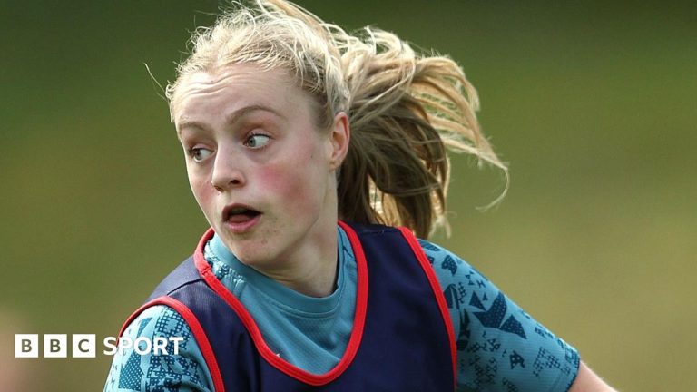 Millie David England debut with women rugby athletes training together.