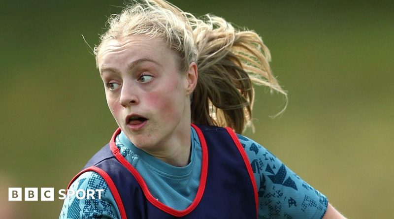 Millie David England debut with women rugby athletes training together.
