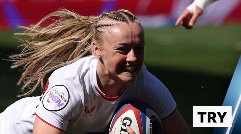 Millie David debut during a women's rugby match in a stadium.
