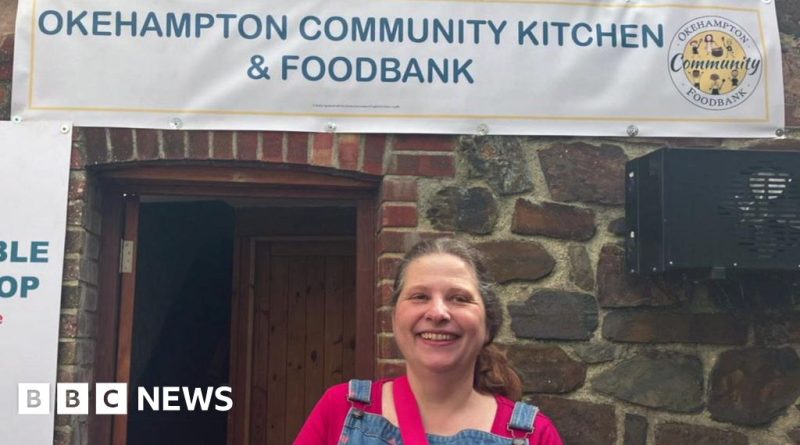 A diverse group in a charity shop selecting food items, showcasing the food poverty service.