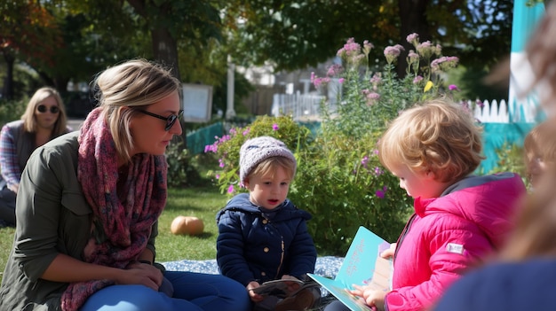 Parents and children enjoying playtime, focusing on screen time for young children.