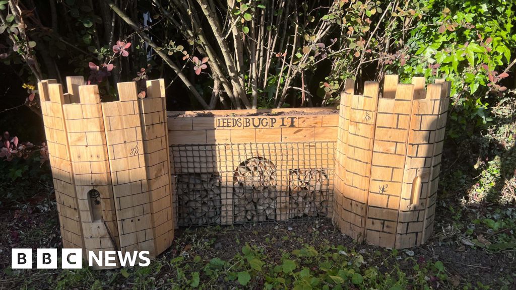 Insect hotels near Burley Park Station supporting local wildlife habitat.