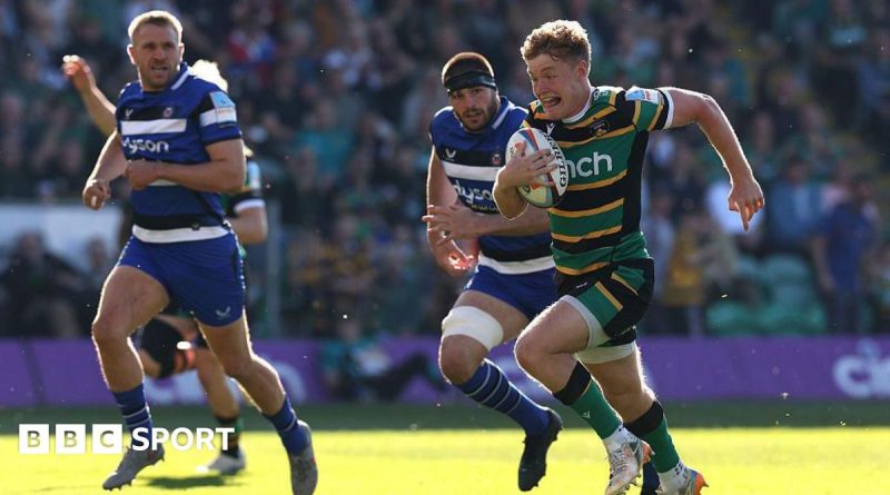 Northampton Saints victory in a thrilling rugby match atmosphere.