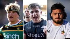 Northampton playoff race during a competitive rugby match with players and fans.