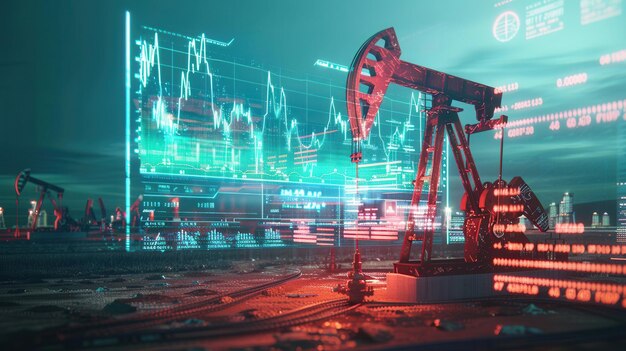 Traders analyzing oil prices fluctuations during tense US-Iran negotiations.