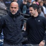 Sports analysts discussing Premier League title predictions in a studio.