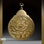 A large 17th century astrolabe ready for auction, showcasing its intricate design.